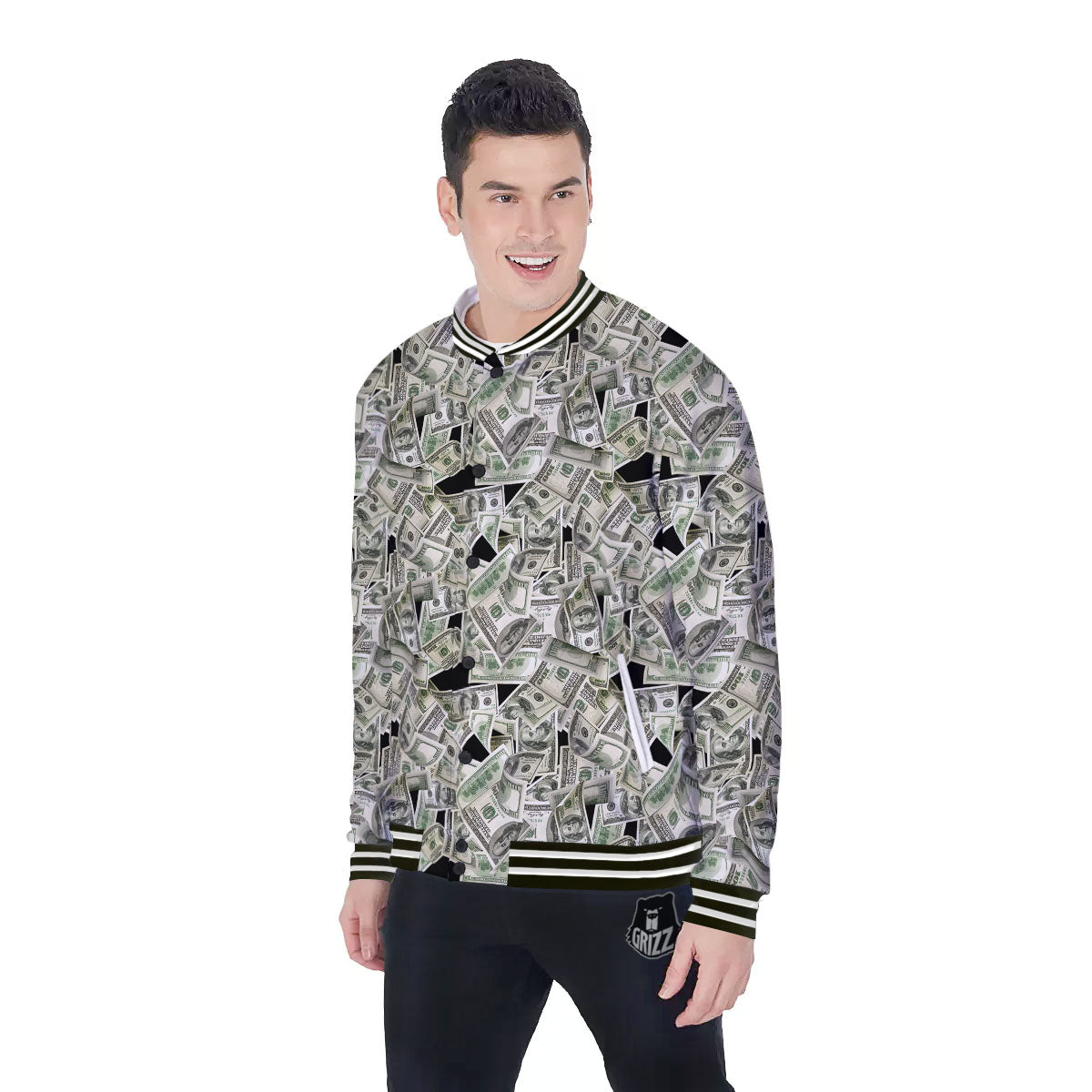 USD Flying Print Baseball Jacket-grizzshop
