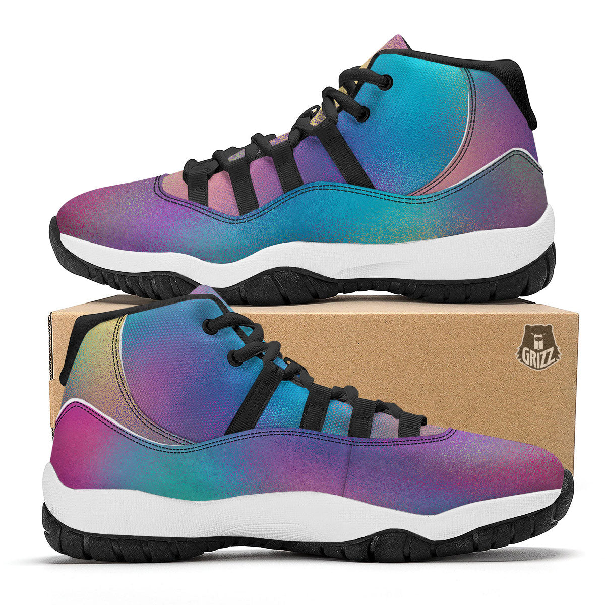 USD Flying Print Black Bball Shoes-grizzshop