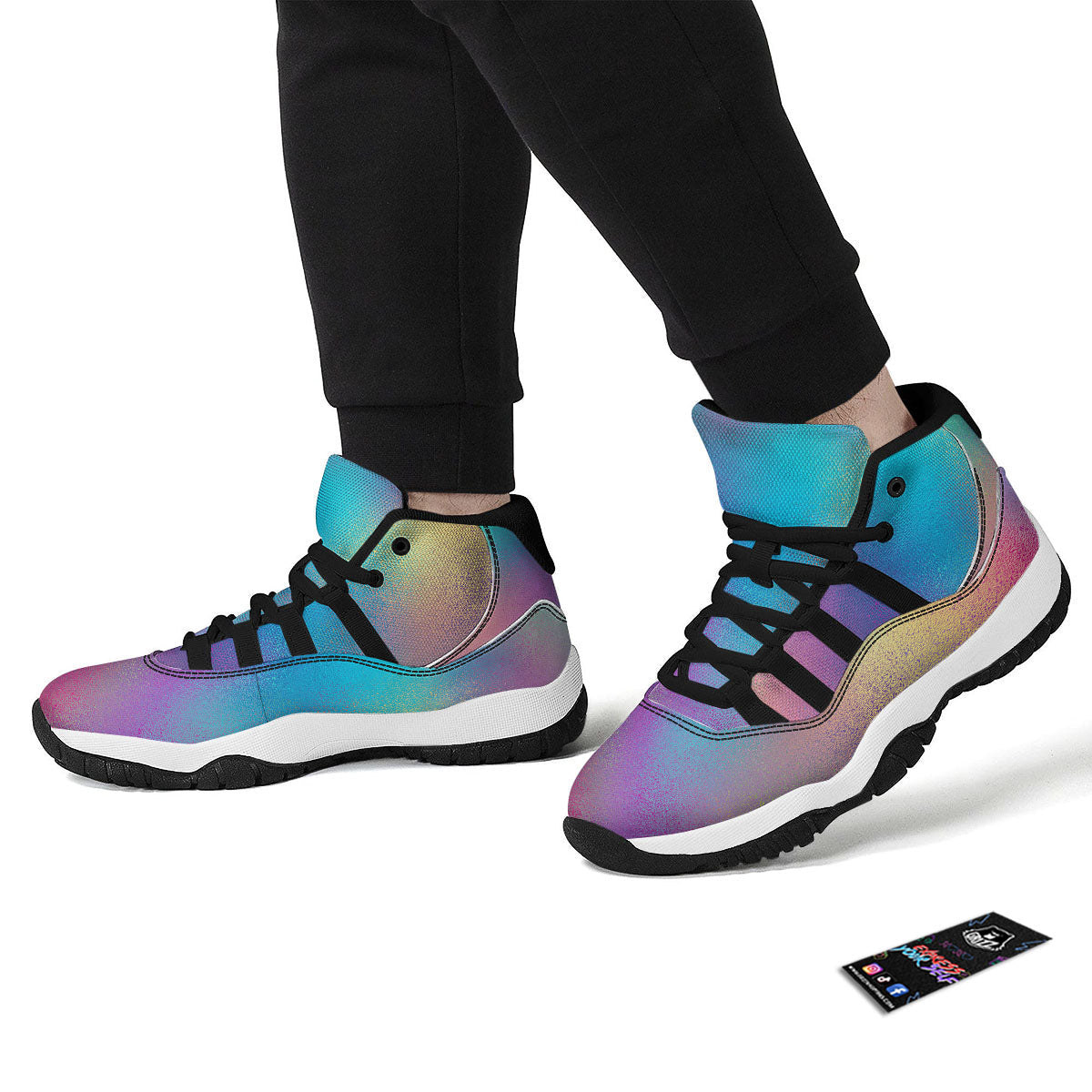 USD Flying Print Black Bball Shoes-grizzshop