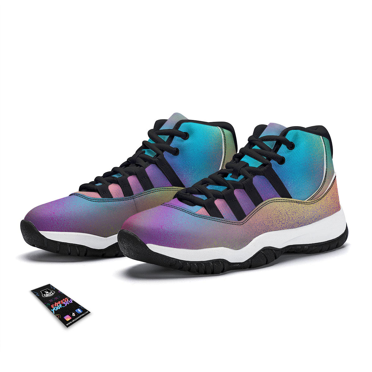 USD Flying Print Black Bball Shoes-grizzshop