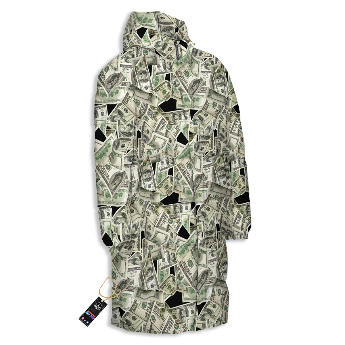 USD Flying Print Long Down Jacket-grizzshop