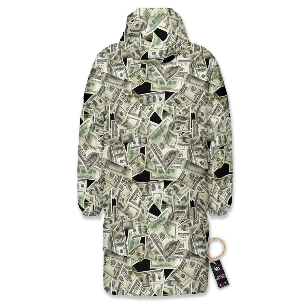 USD Flying Print Long Down Jacket-grizzshop
