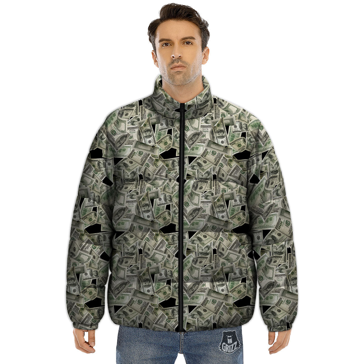 USD Flying Print Puffer Jacket-grizzshop