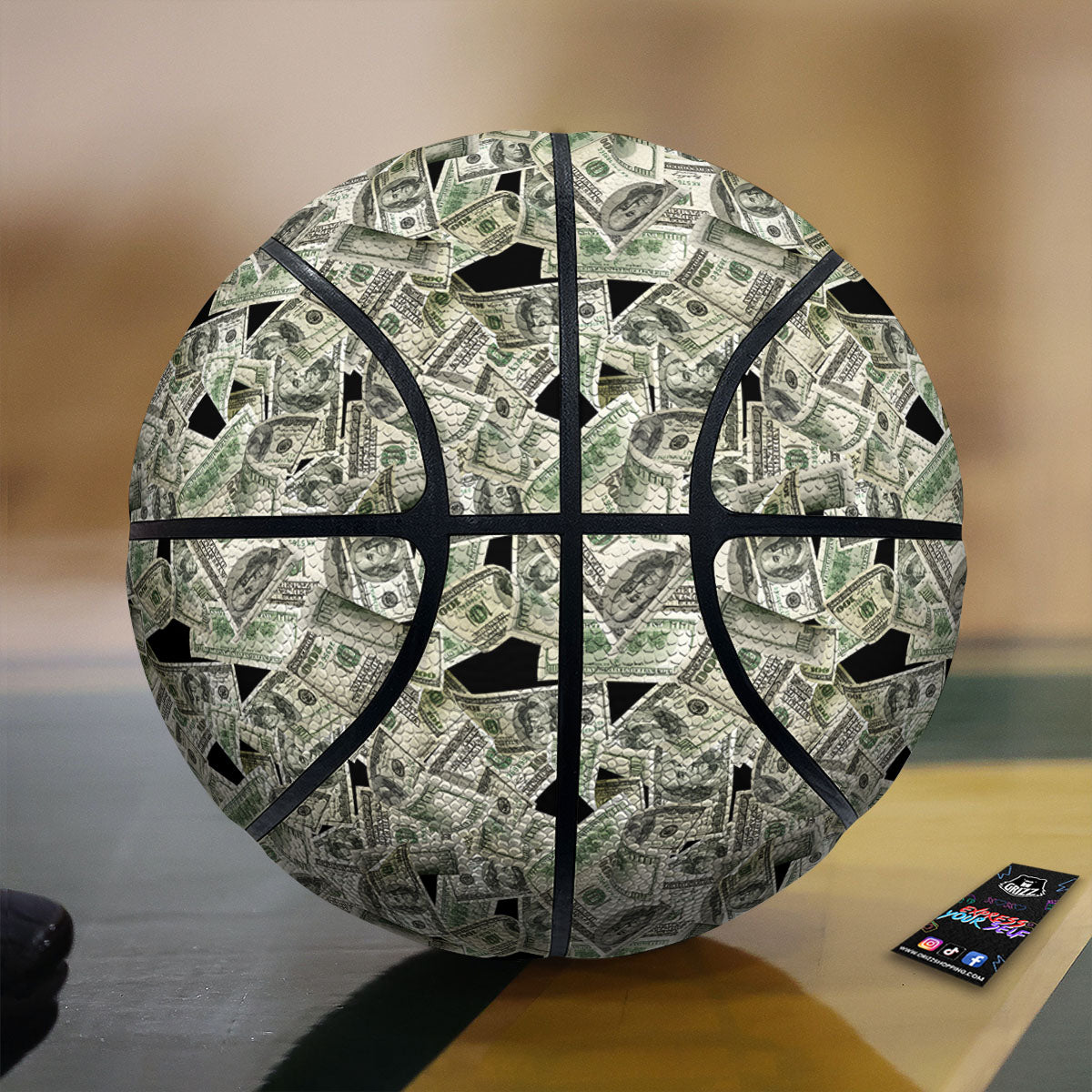 Vinyl Record Hand Drawn Print Pattern Basketball