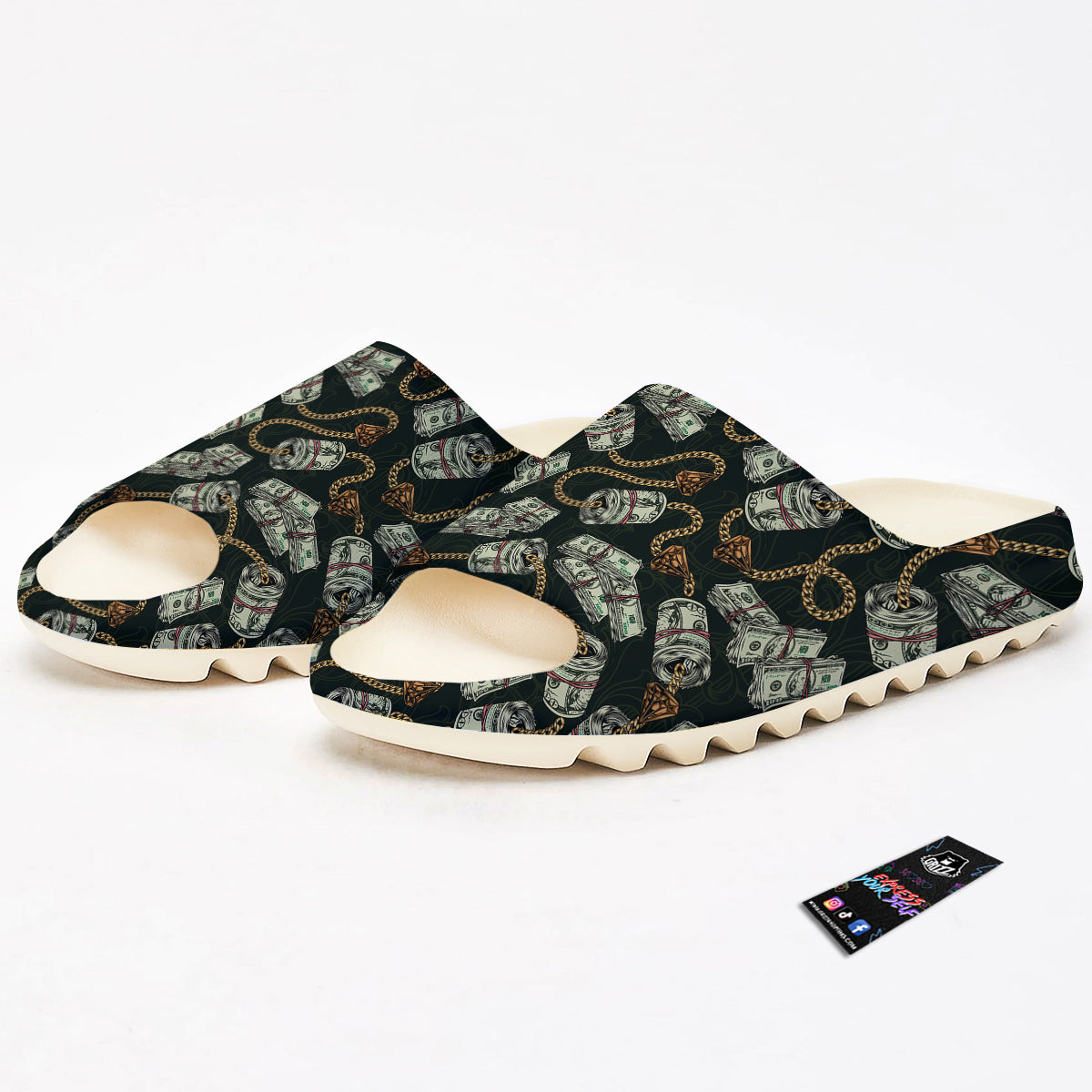 US Dollar Print Pattern Sandals-grizzshop