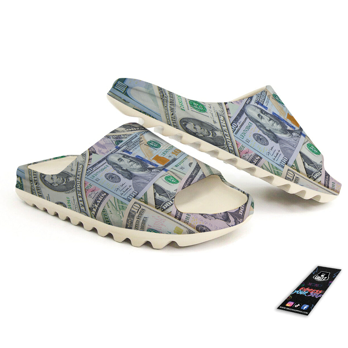US Dollar Print Sandals-grizzshop