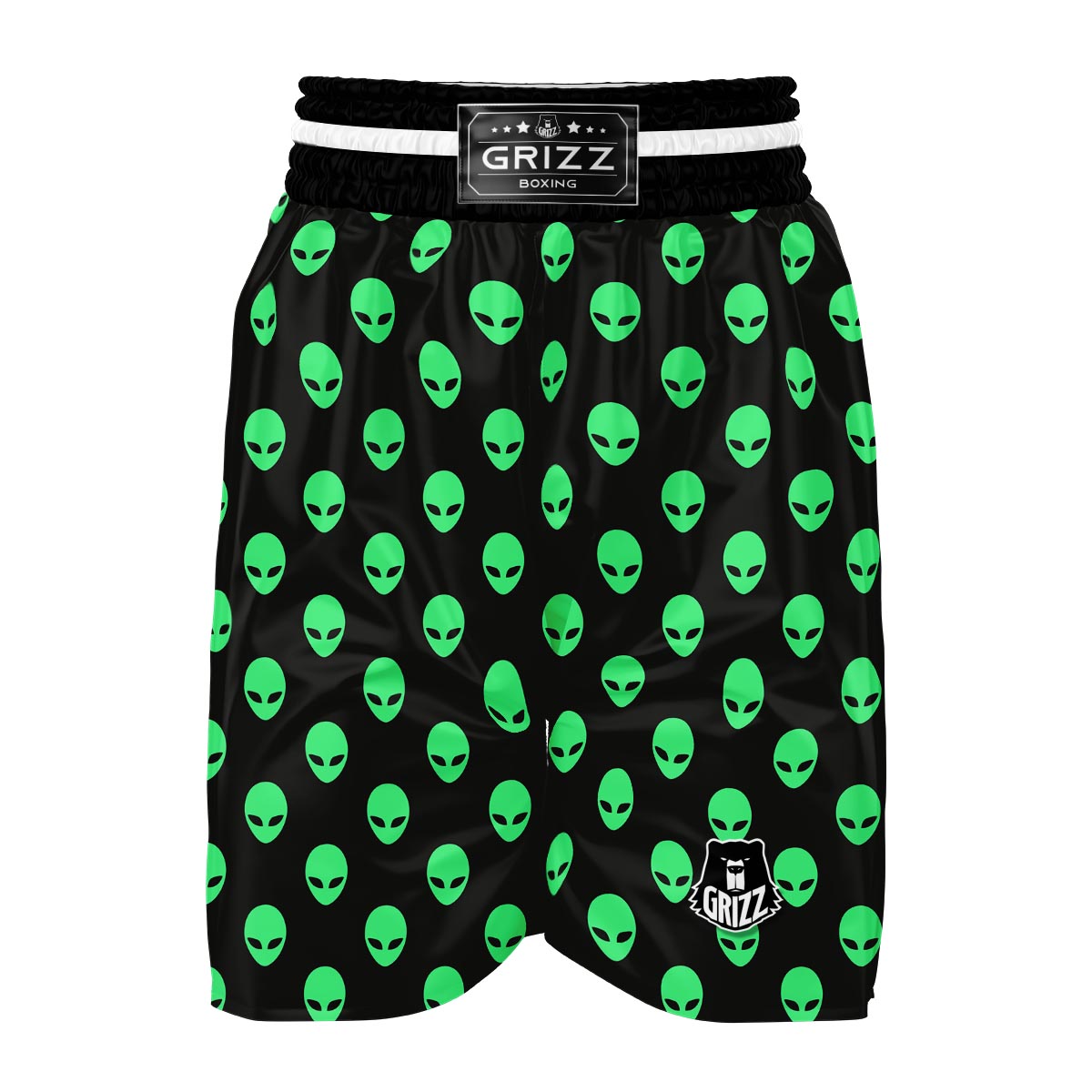 Ufo Alien Pattern Print Boxing Shorts-grizzshop