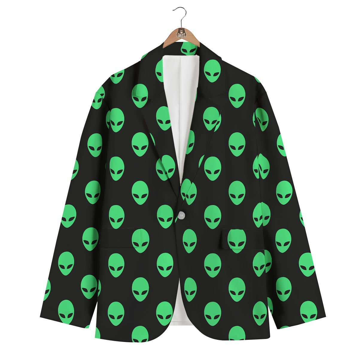 Ufo Alien Pattern Print Men's Blazer-grizzshop