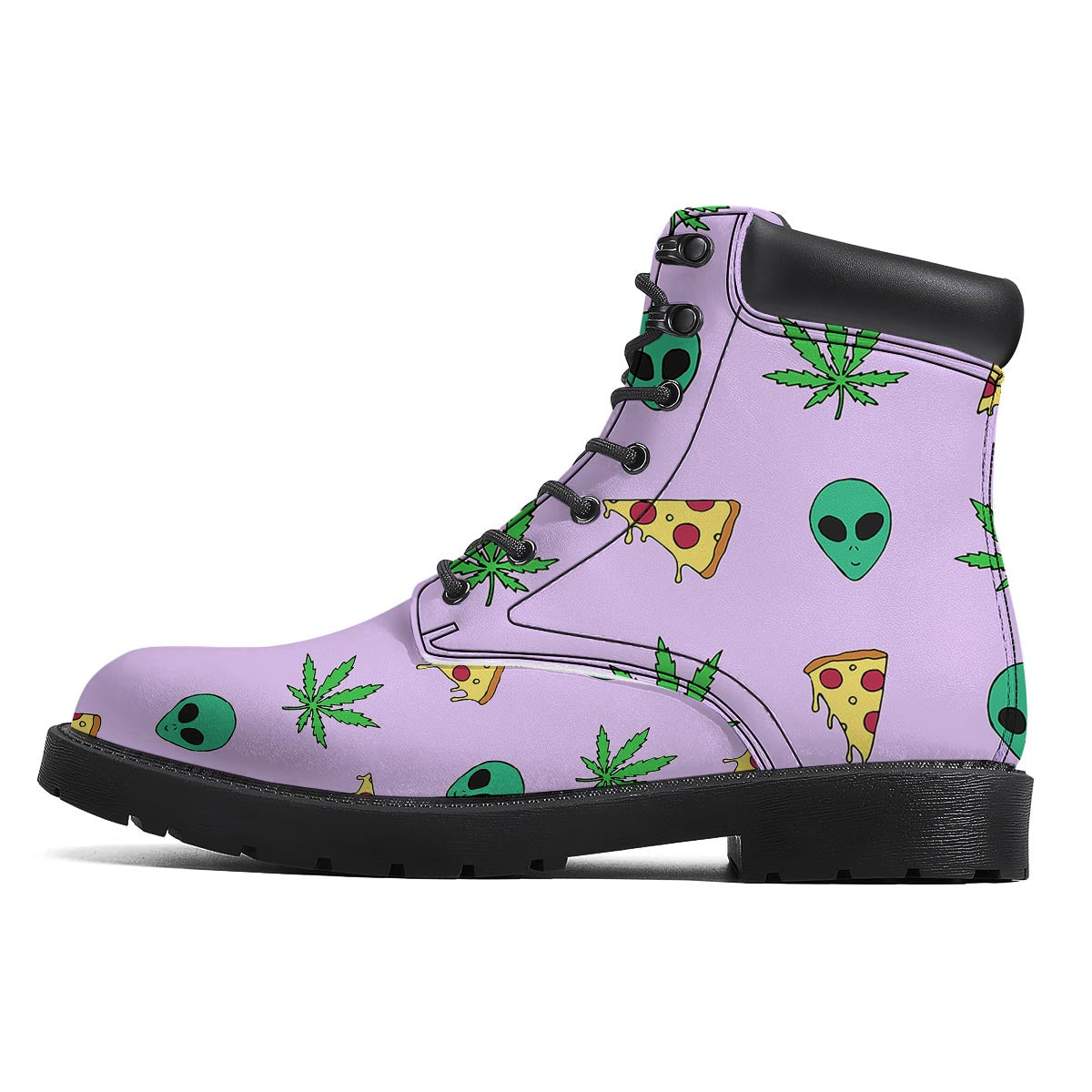 Ufo Pizza Trippy Print Pattern Boots-grizzshop