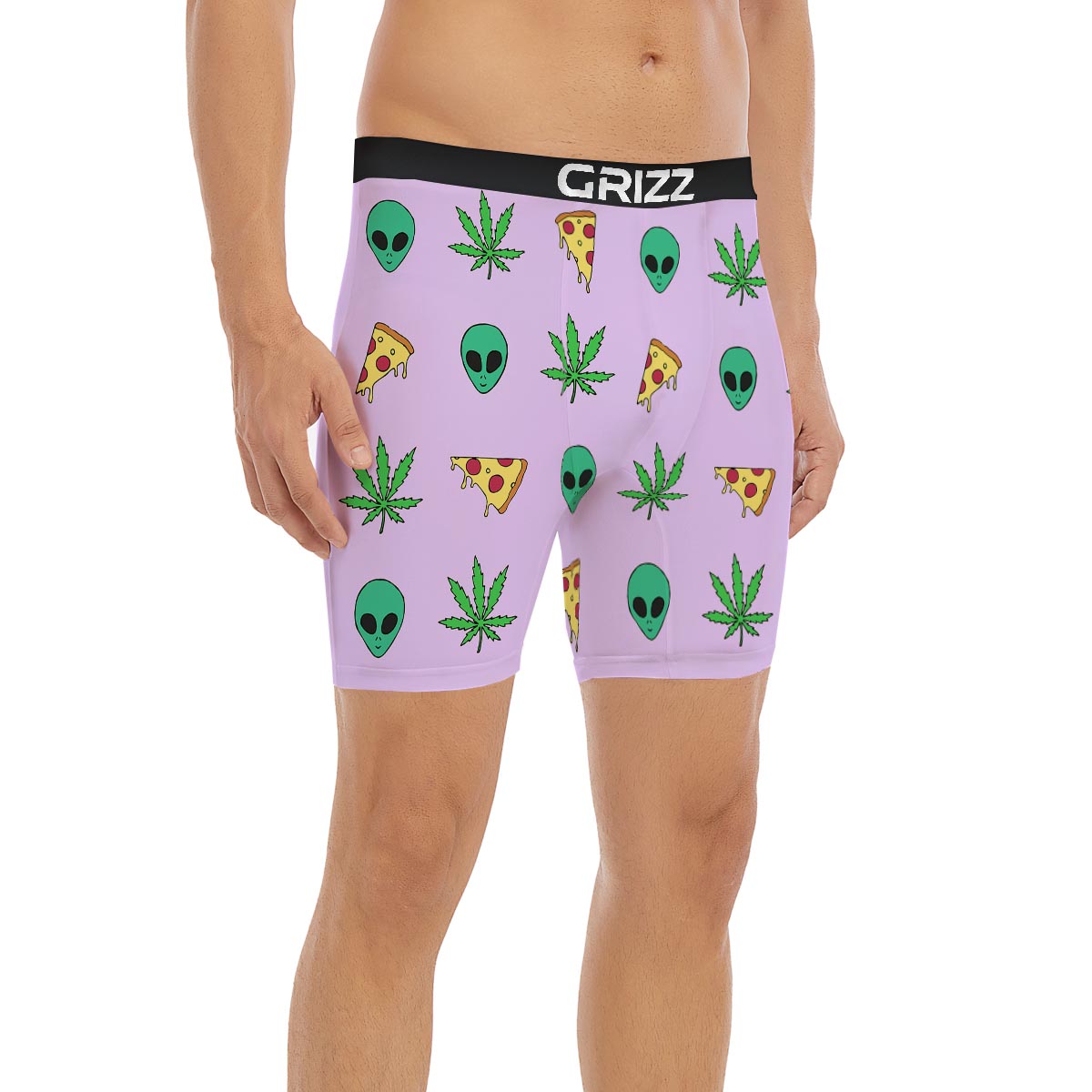 Ufo Pizza Trippy Print Pattern Boxer Briefs-grizzshop