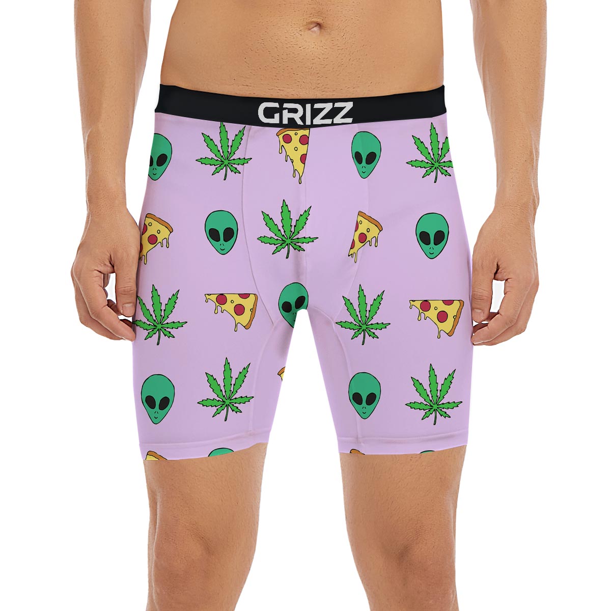Ufo Pizza Trippy Print Pattern Boxer Briefs-grizzshop