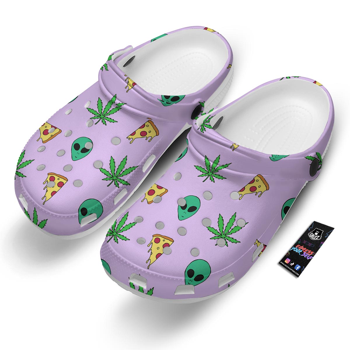Ufo Pizza Trippy Print Pattern Clog-grizzshop