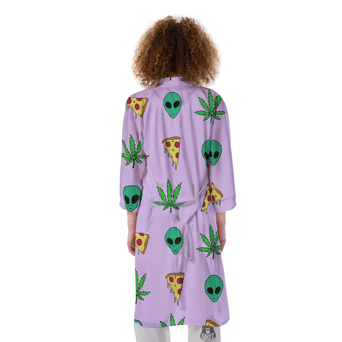 Ufo Pizza Trippy Print Pattern Kimono-grizzshop