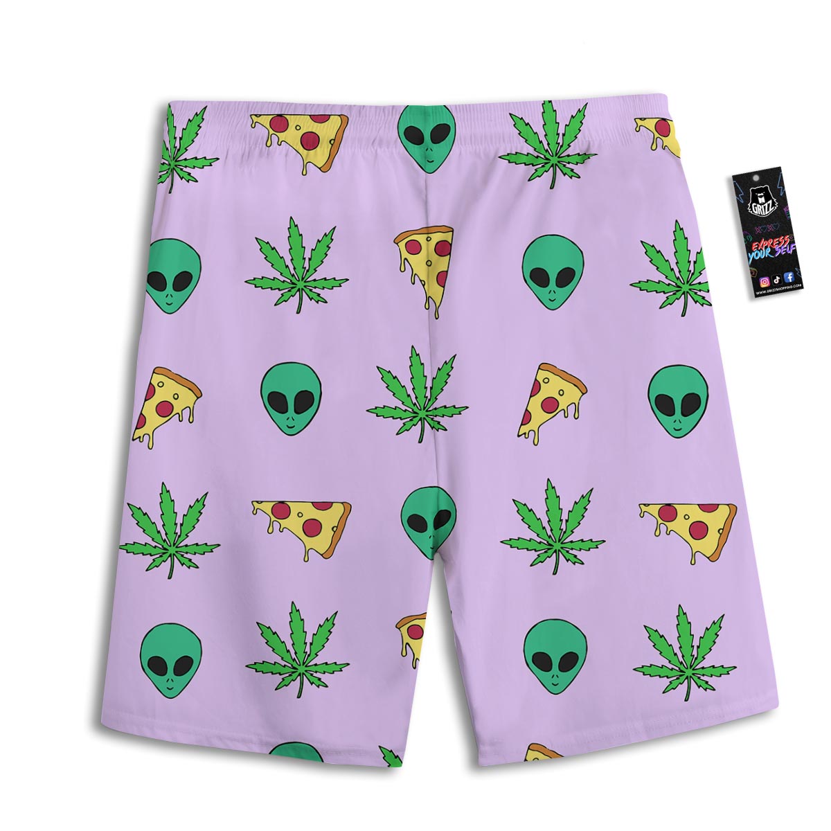 Ufo Pizza Trippy Print Pattern Men's Athletic Shorts