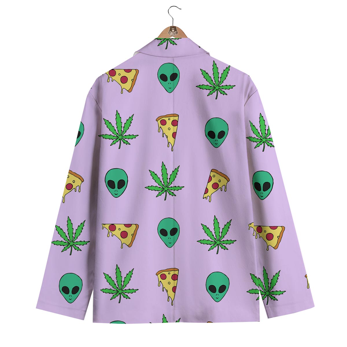 Ufo Pizza Trippy Print Pattern Men's Blazer-grizzshop