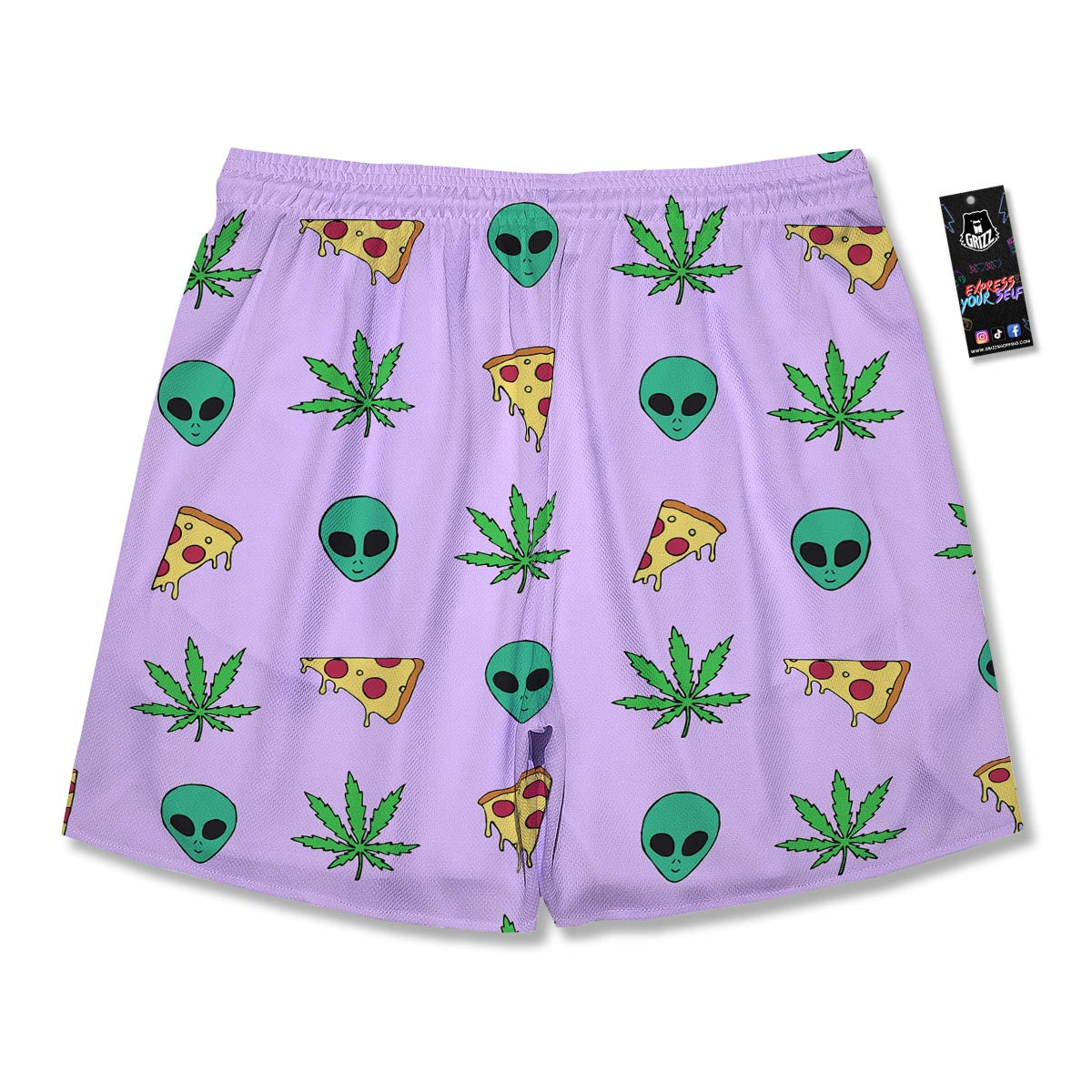 Ufo Pizza Trippy Print Pattern Men's Running Shorts-grizzshop