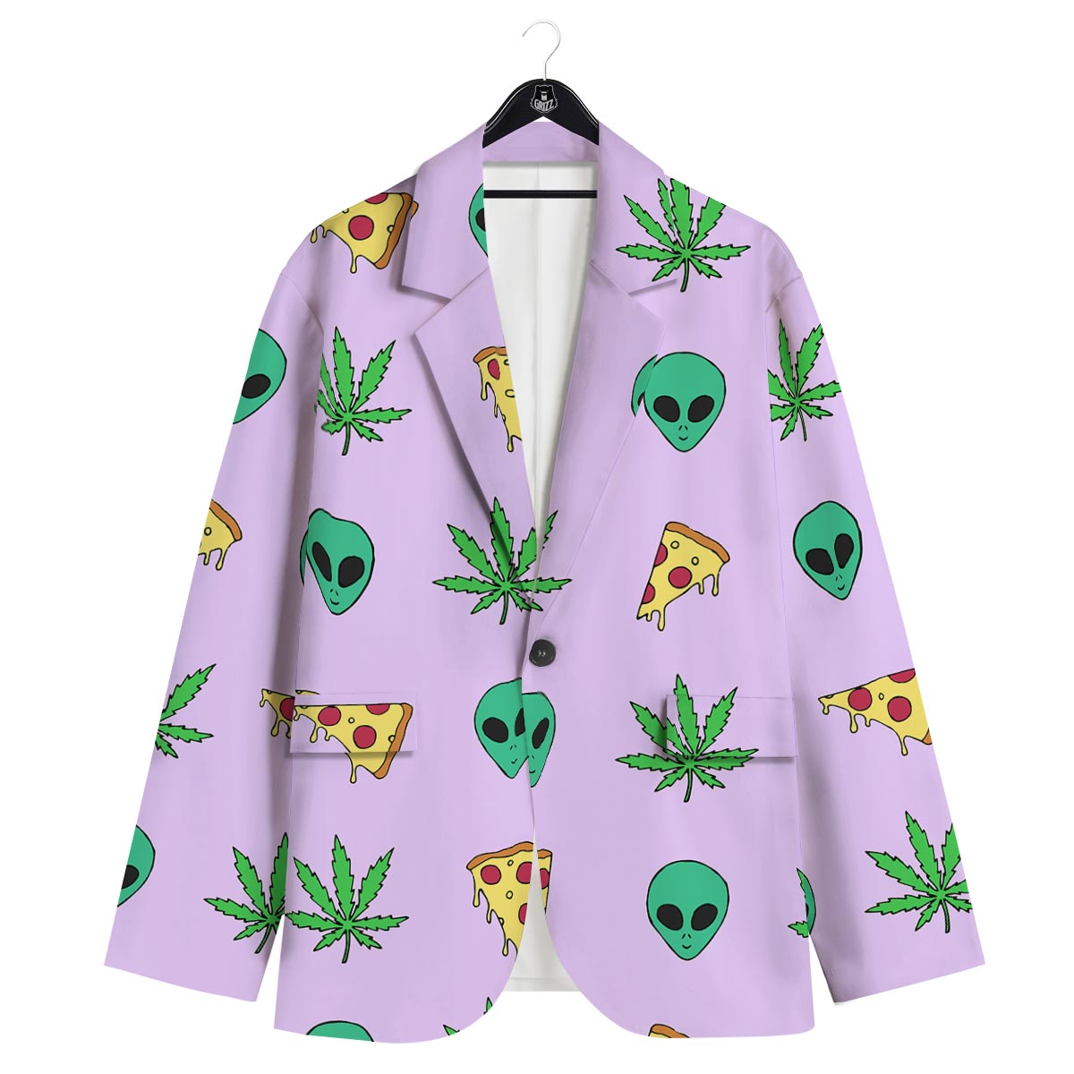 Ufo Pizza Trippy Print Pattern Men's Sport Coat-grizzshop