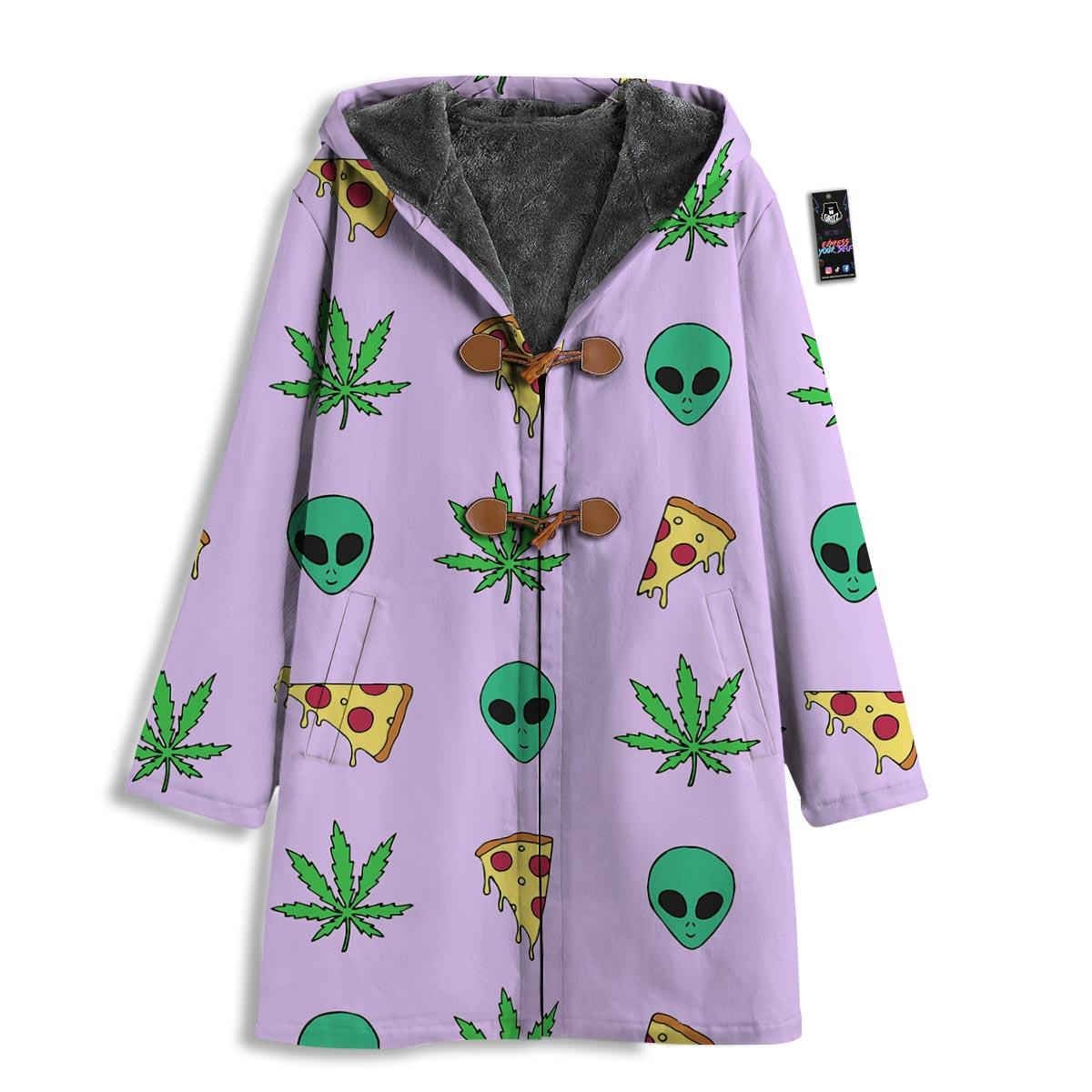 Ufo Pizza Trippy Print Pattern Men's Windbreaker Jacket-grizzshop
