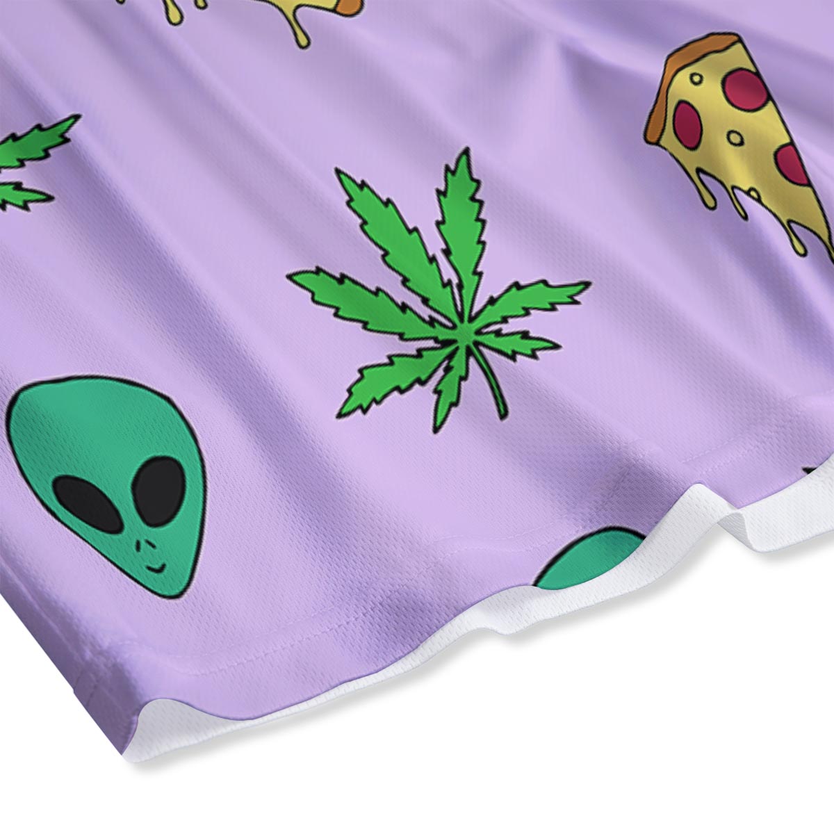 Ufo Pizza Trippy Print Pattern Mesh Shorts