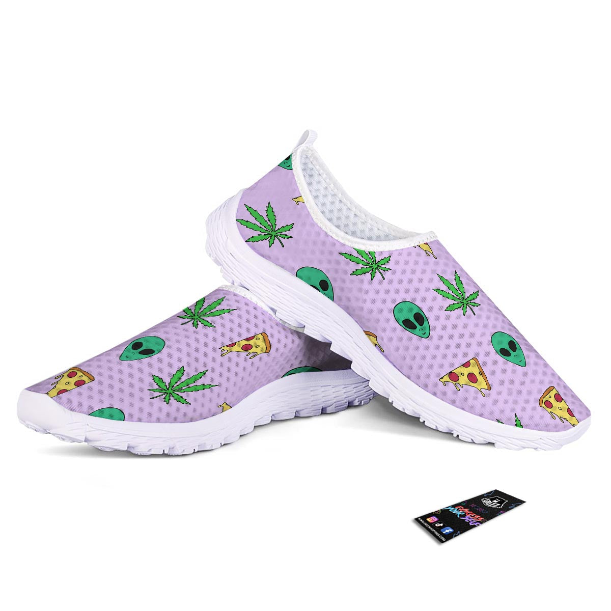 Ufo Pizza Trippy Print Pattern Nurse Shoes-grizzshop