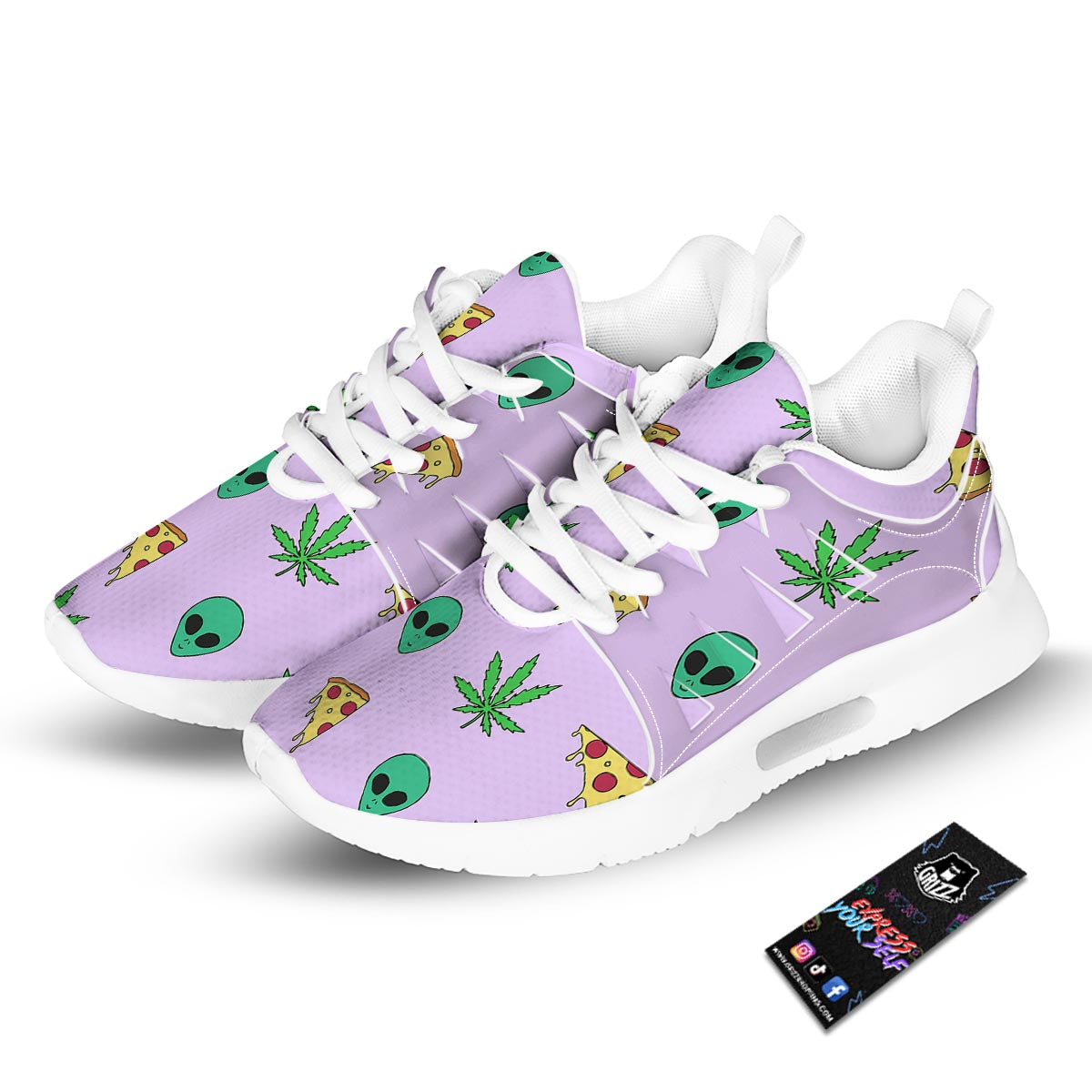 Ufo Pizza Trippy Print Pattern Tennis Shoes-grizzshop