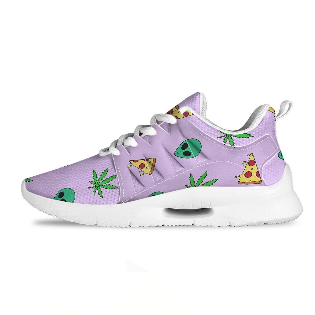 Ufo Pizza Trippy Print Pattern Tennis Shoes-grizzshop
