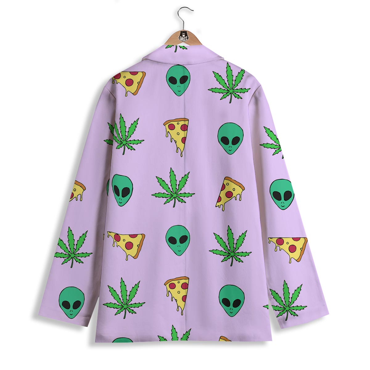 Ufo Pizza Trippy Print Pattern Women's Blazer-grizzshop