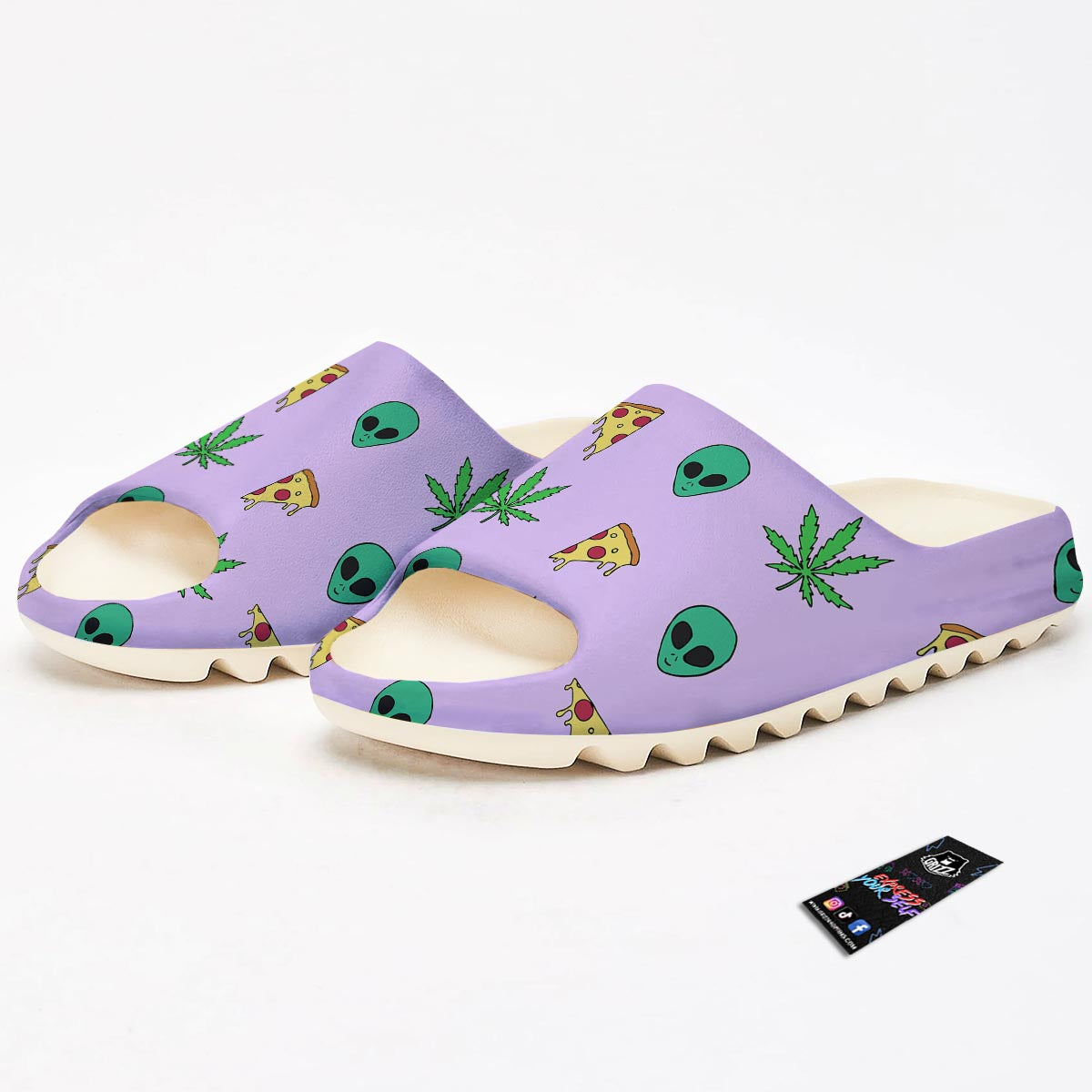 Ufo Pizza Trippy Print Pattern Sandals-grizzshop