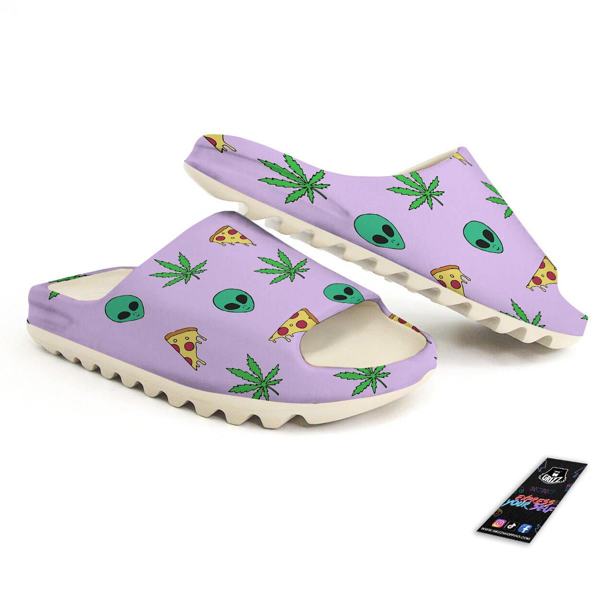 Ufo Pizza Trippy Print Pattern Sandals-grizzshop