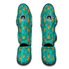 Ukulele And Floral Print Pattern Muay Thai Shin Guards-grizzshop