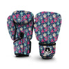 Ukulele And Hibiscus Print Pattern Boxing Gloves-grizzshop