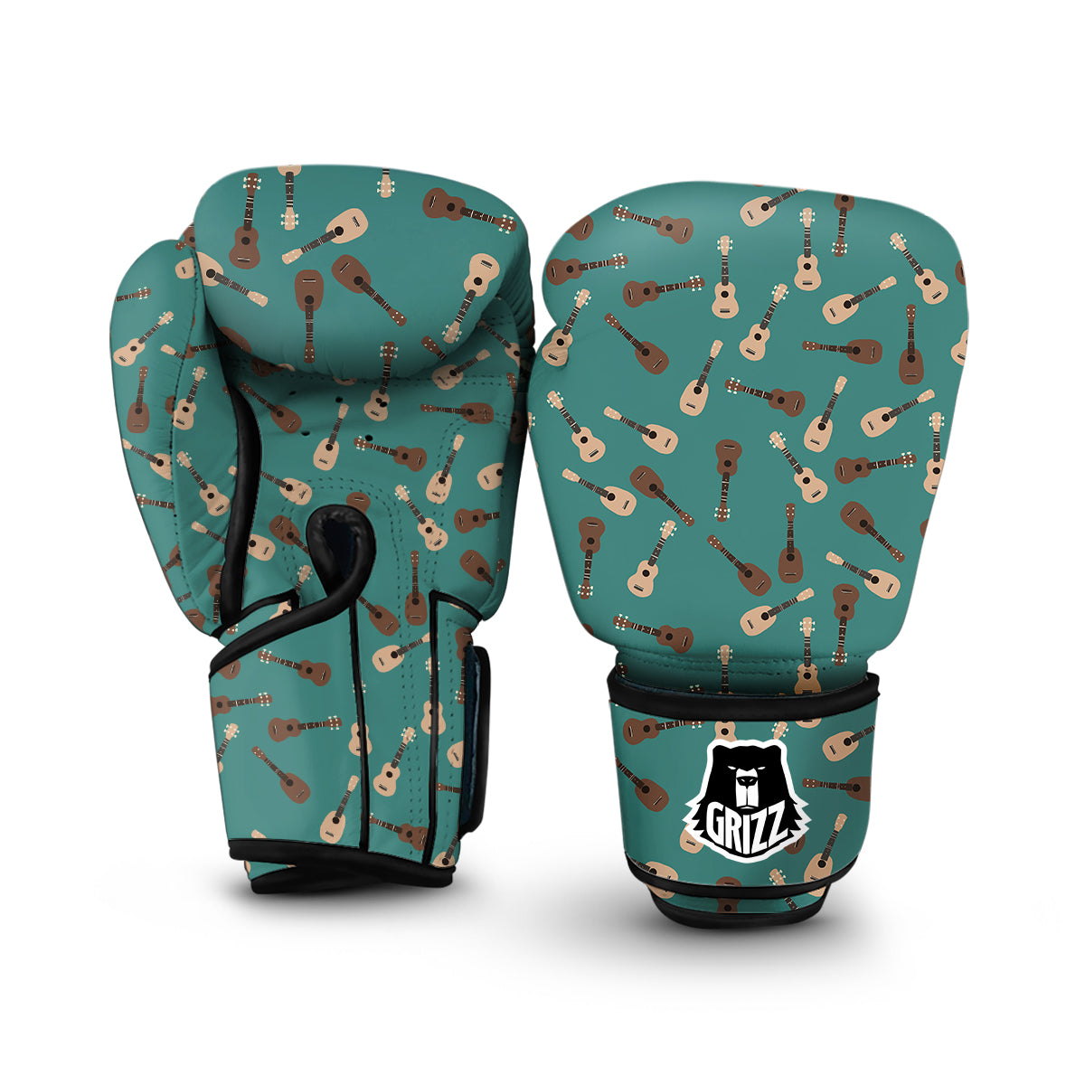 Ukulele Print Pattern Boxing Gloves-grizzshop