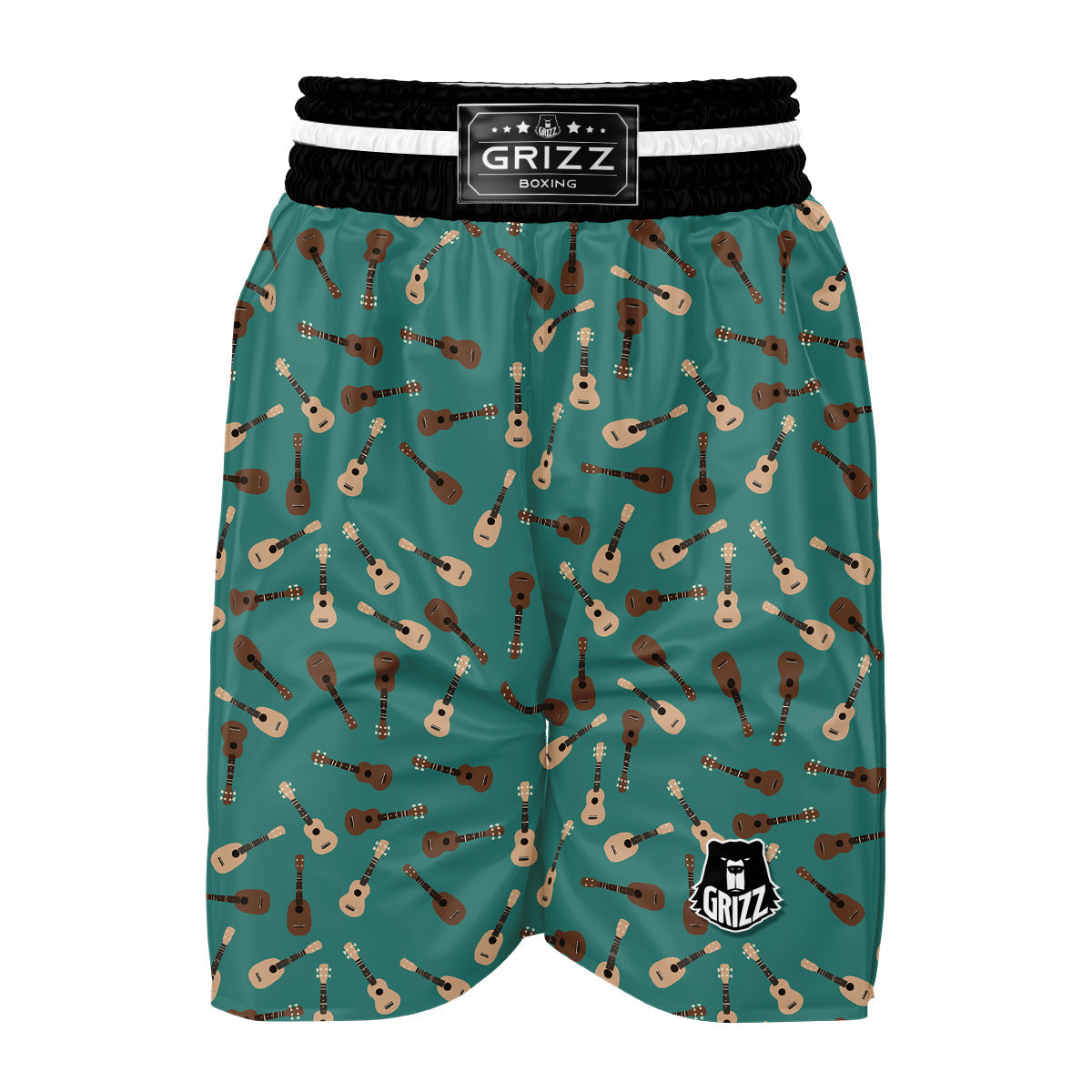 Ukulele Print Pattern Boxing Shorts-grizzshop