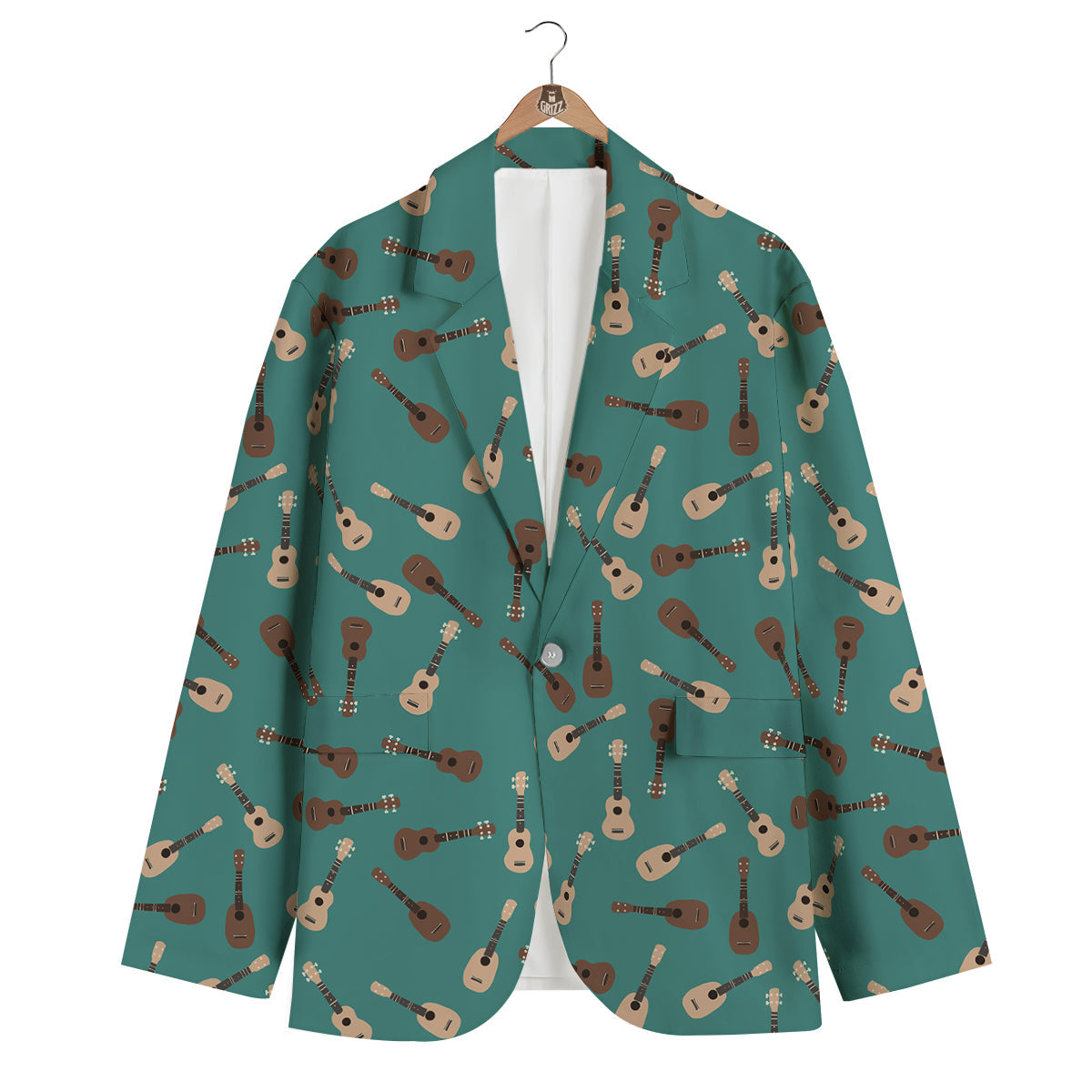 Ukulele Print Pattern Men's Blazer-grizzshop