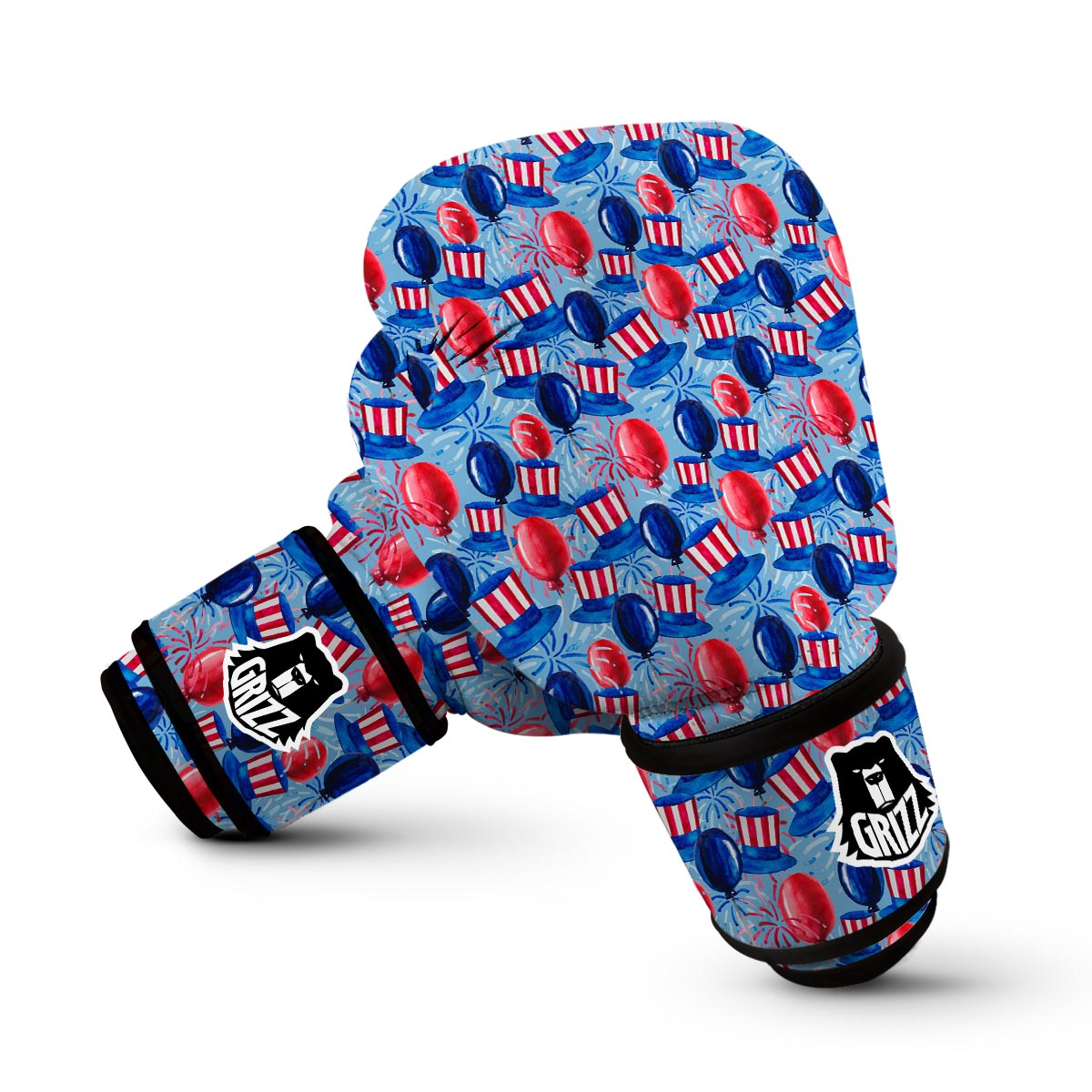 Uncle Sam Balloon Pattern Print Boxing Gloves-grizzshop