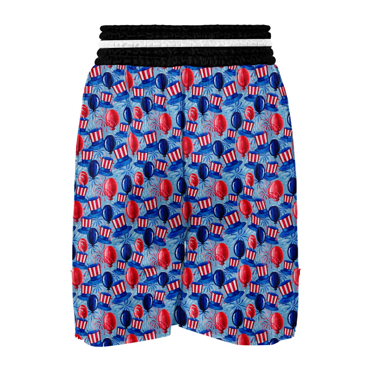 Uncle Sam Balloon Pattern Print Boxing Shorts-grizzshop