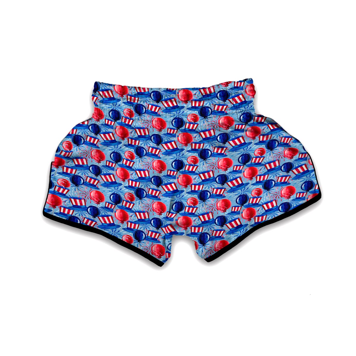 Uncle Sam Balloon Pattern Print Muay Thai Boxing Shorts-grizzshop