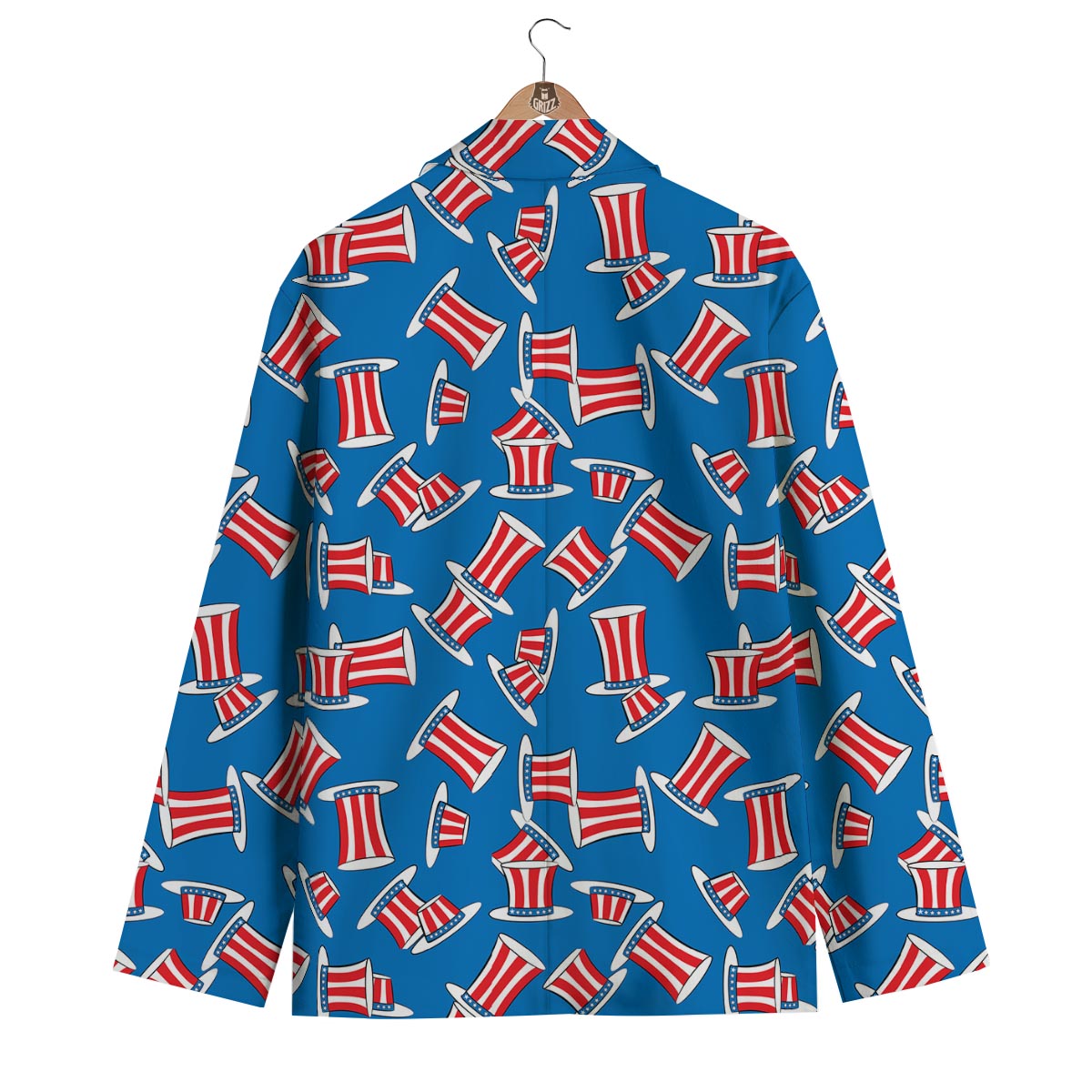 Uncle Sam Pattern Print Men's Blazer-grizzshop