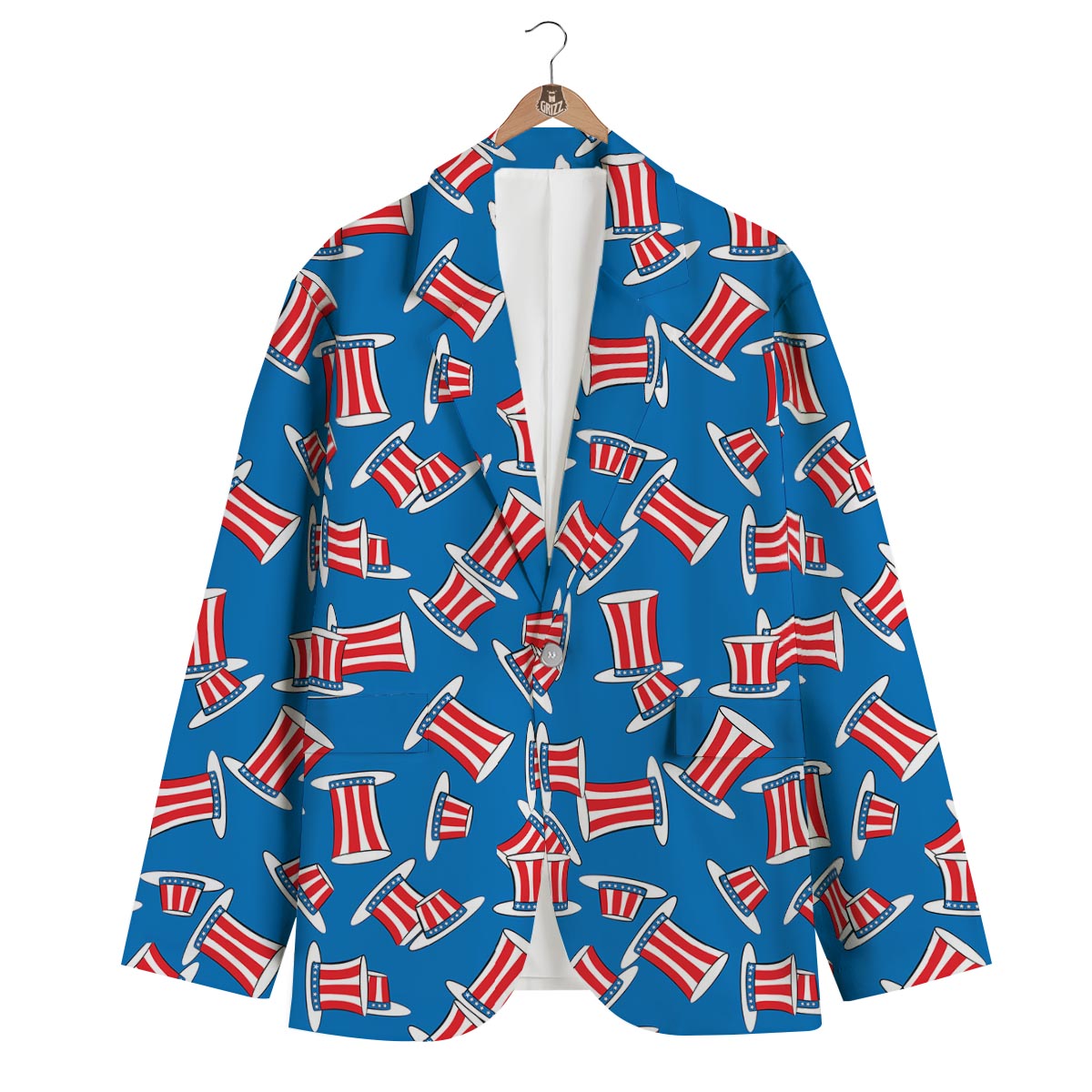 Uncle Sam Pattern Print Men's Blazer-grizzshop