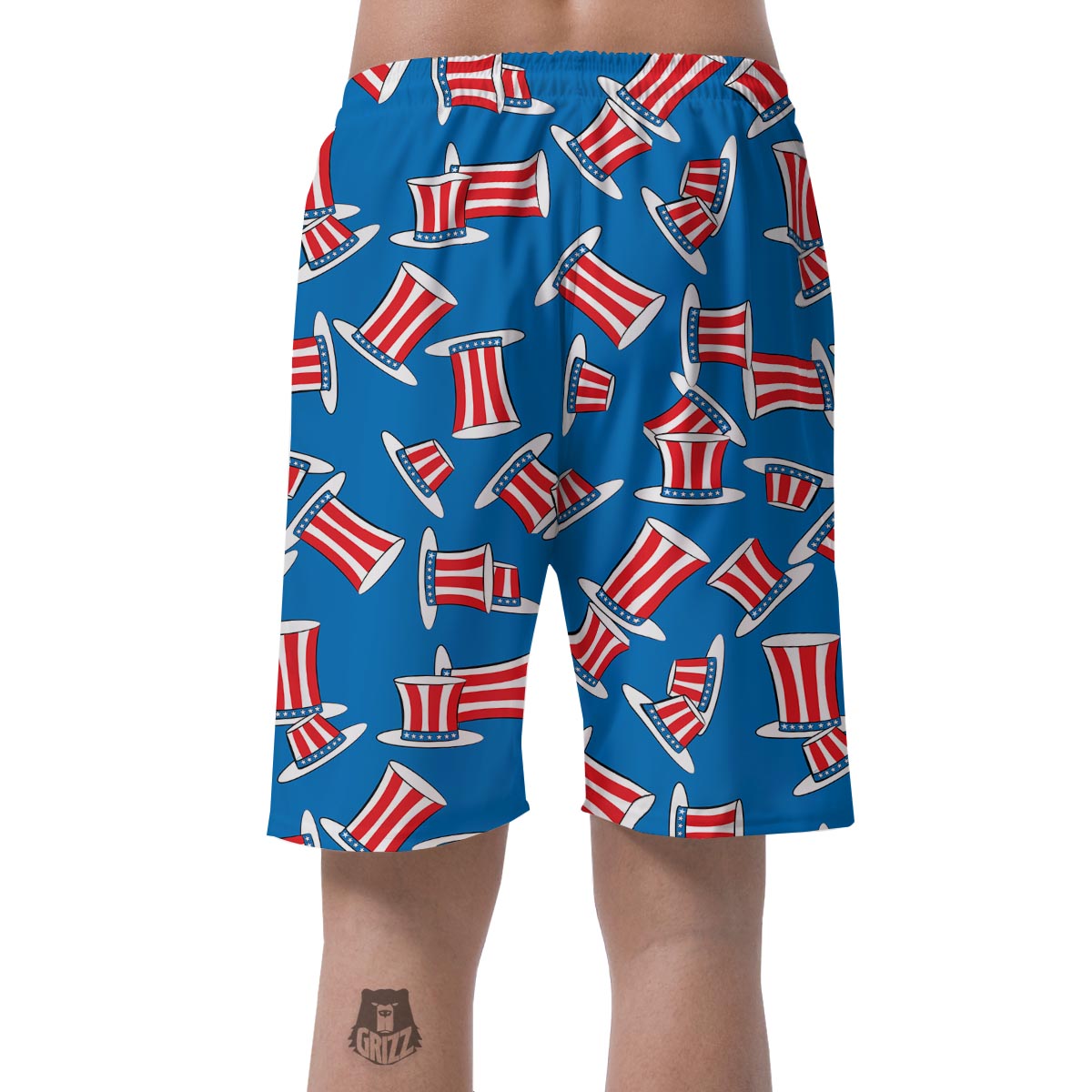 Uncle Sam Pattern Print Men's Shorts-grizzshop