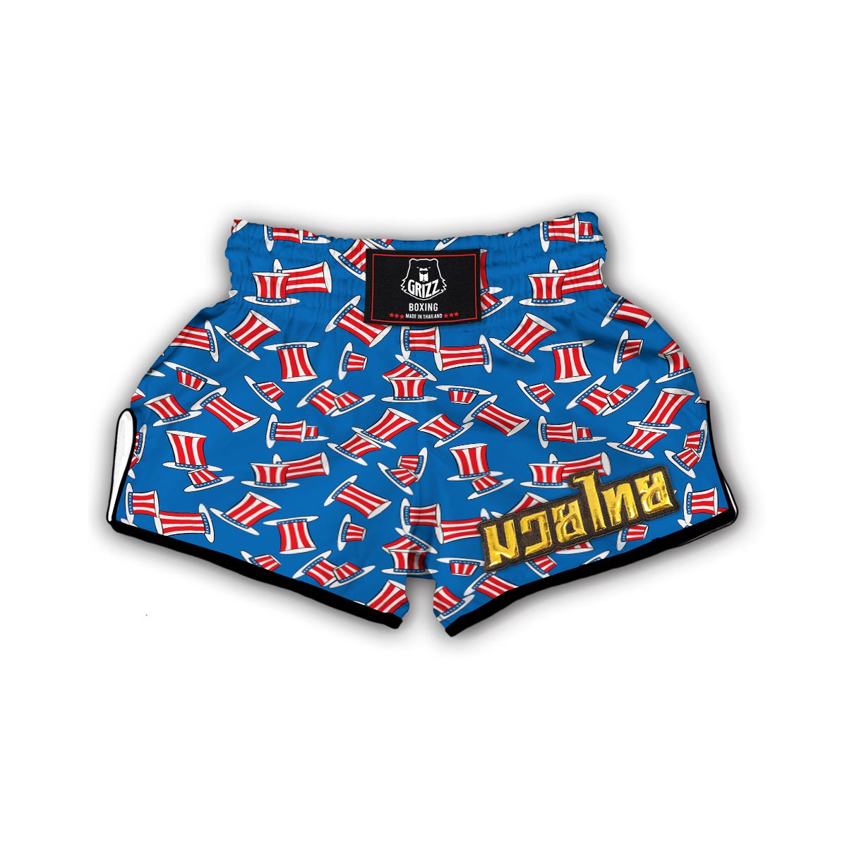 Uncle Sam Pattern Print Muay Thai Boxing Shorts-grizzshop