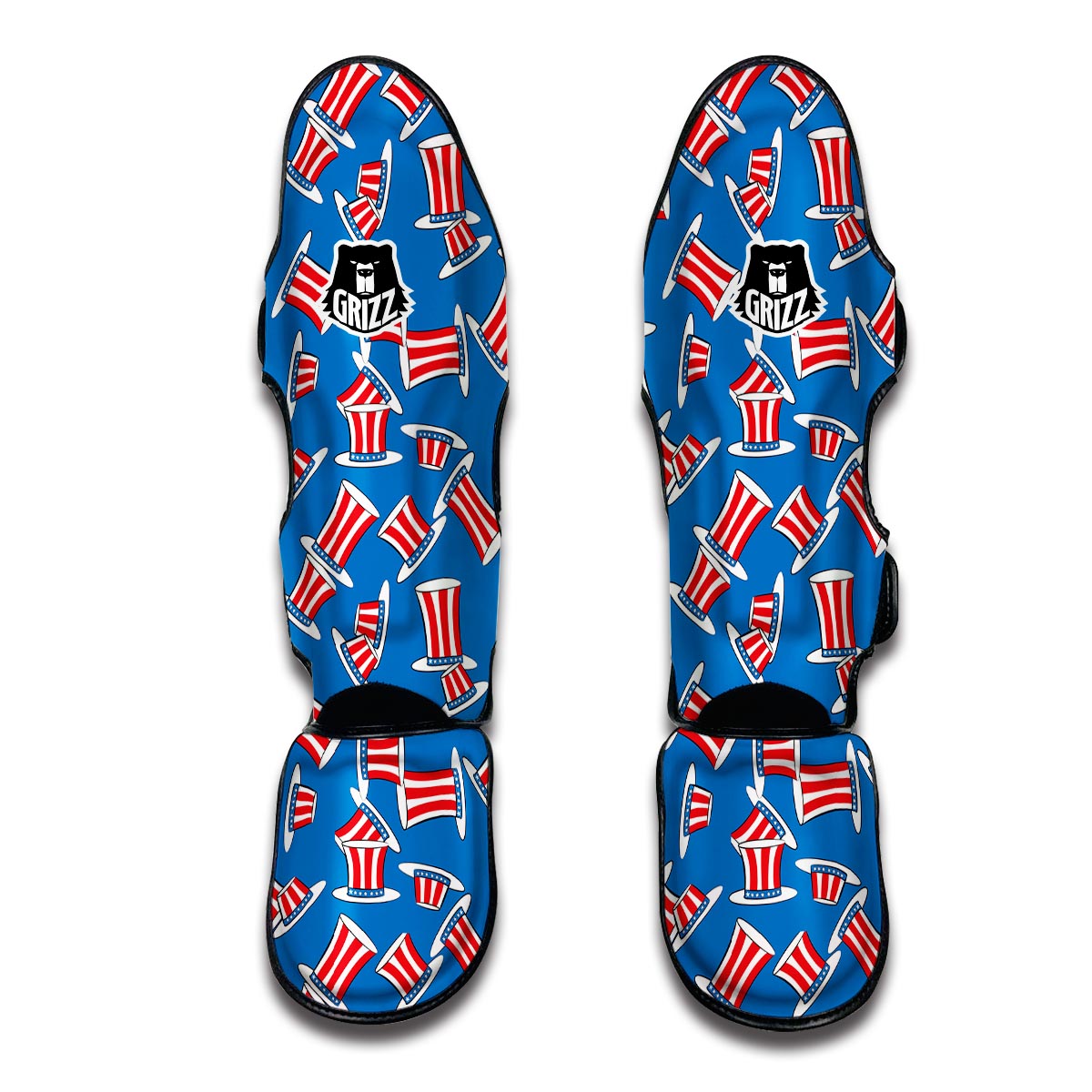 Uncle Sam Pattern Print Muay Thai Shin Guards-grizzshop