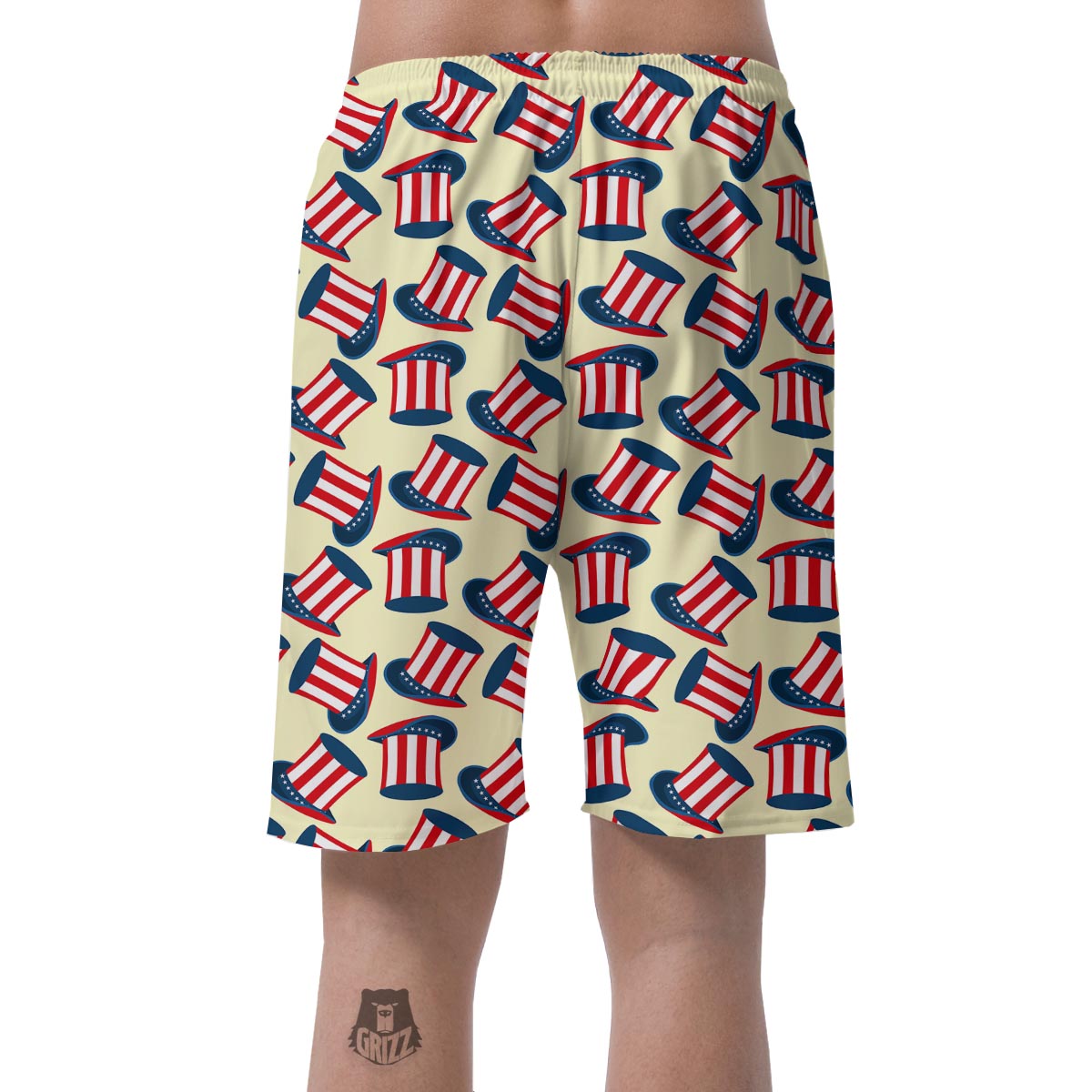 Uncle Sam Print Pattern Men's Shorts-grizzshop