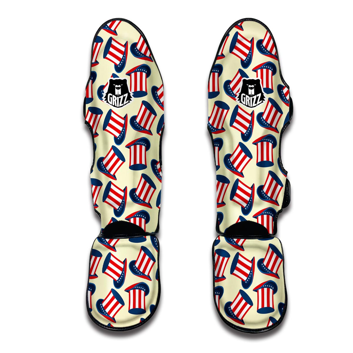 Uncle Sam Print Pattern Muay Thai Shin Guards-grizzshop