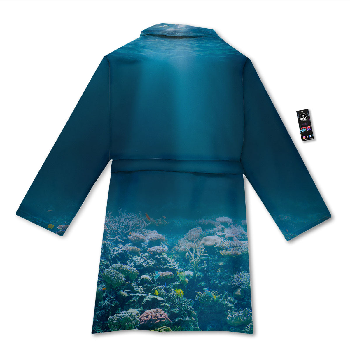 Underwater Ocean Print Bathrobe-grizzshop