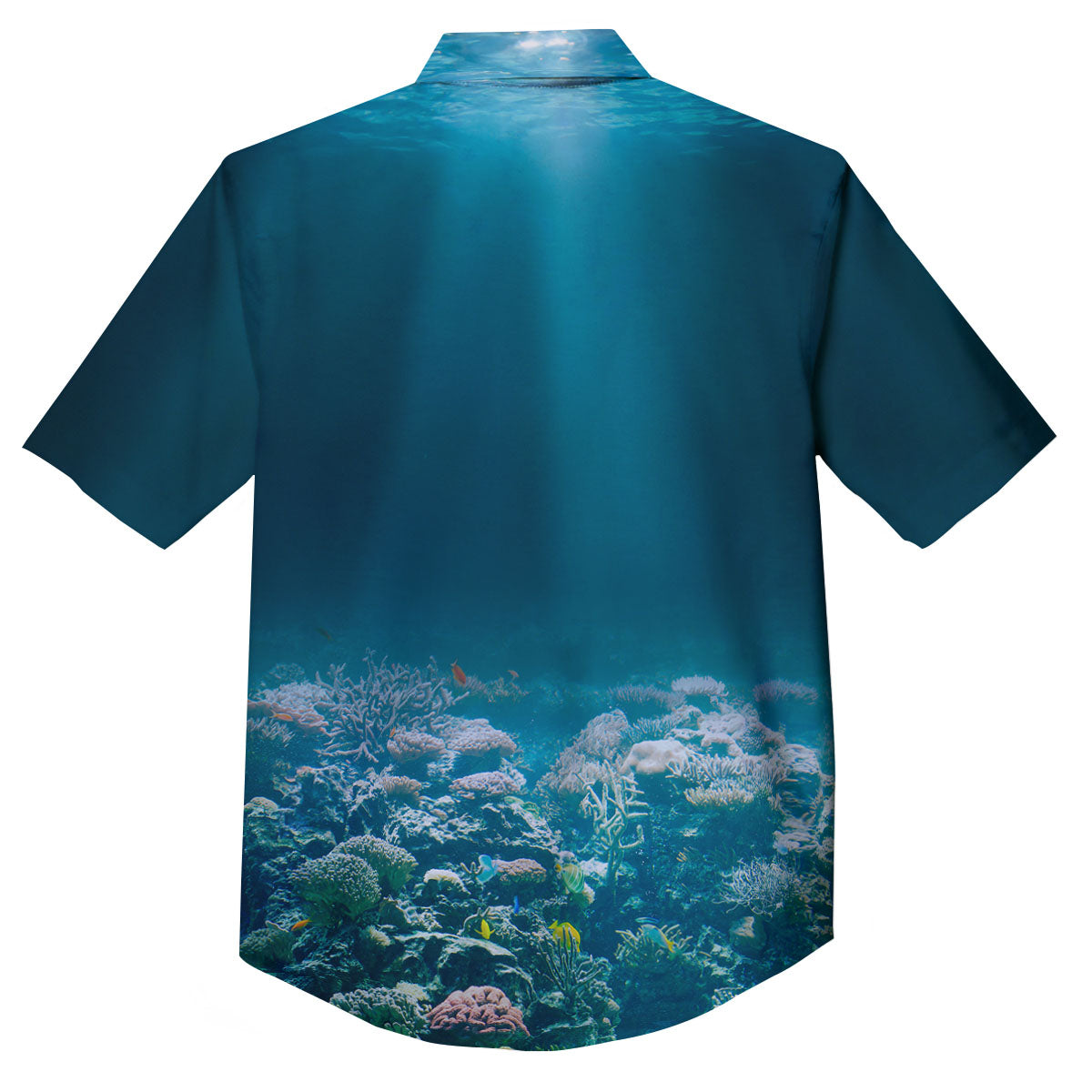 Underwater Ocean Print Button Up Shirt-grizzshop