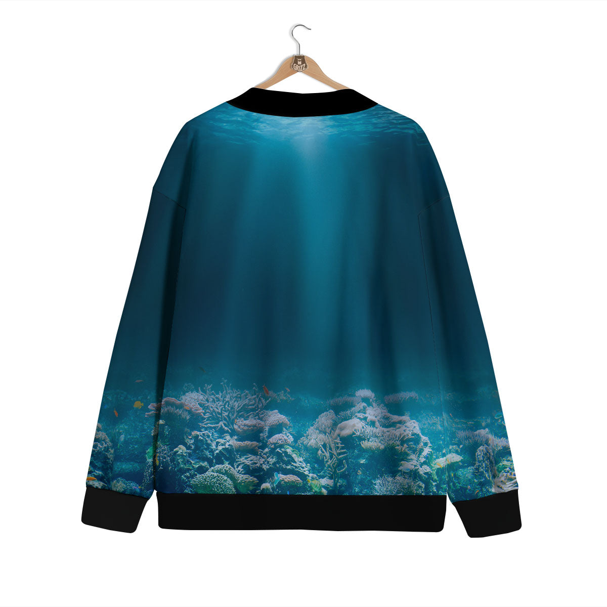Underwater Ocean Print Cardigan-grizzshop