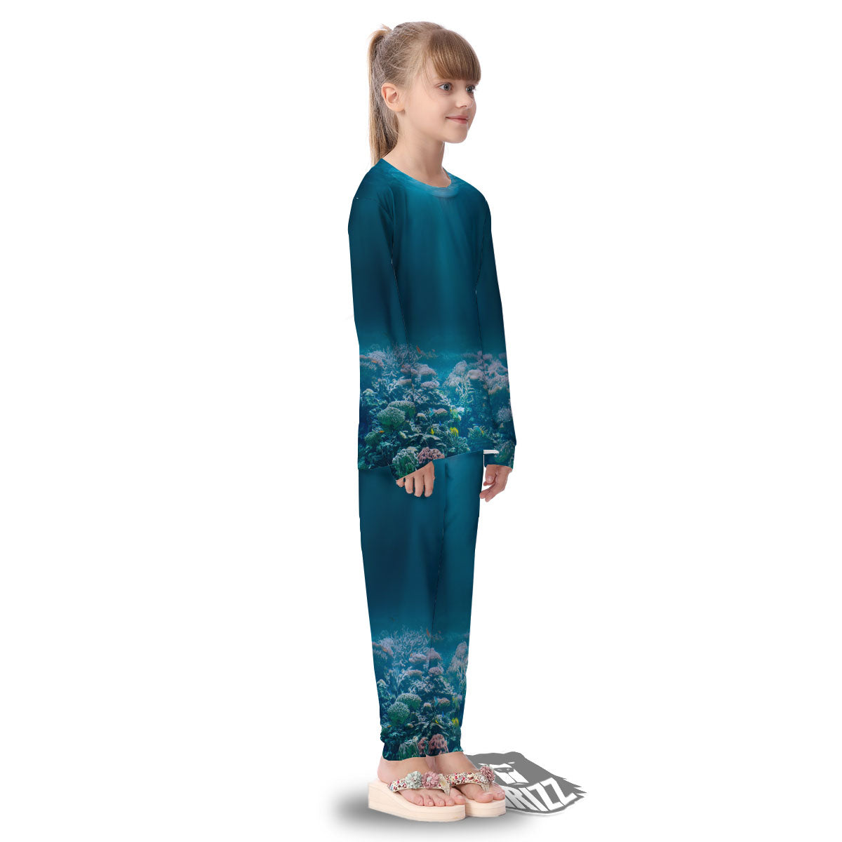 Underwater Ocean Print Kid's Pajamas-grizzshop