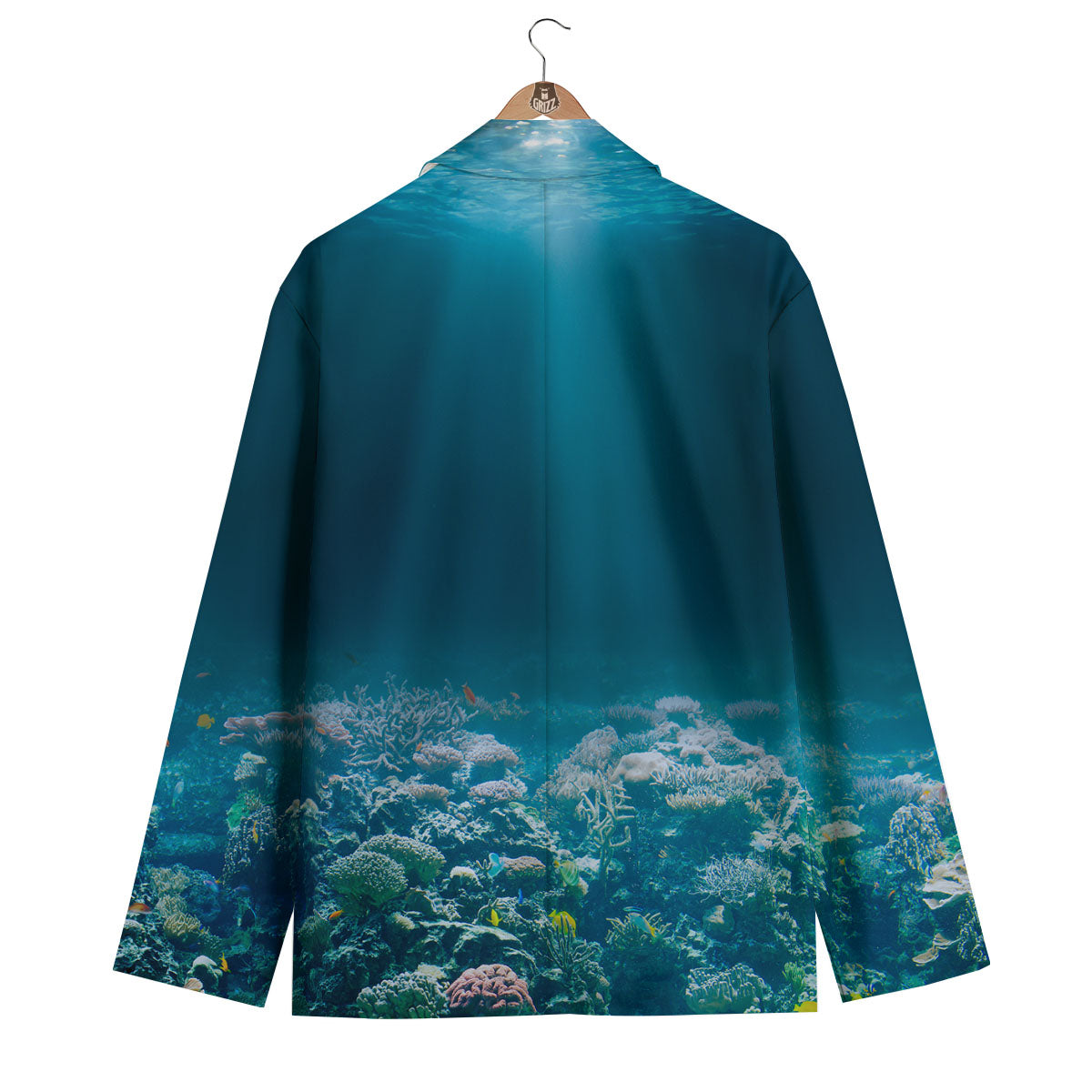 Underwater Ocean Print Men's Blazer-grizzshop