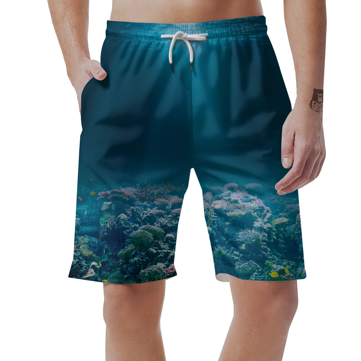 Underwater Ocean Print Men's Shorts-grizzshop